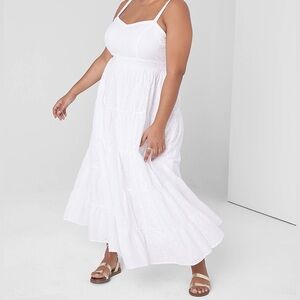 Lane Bryant V-Neck Mixed Eyelet Maxi Dress Size 20